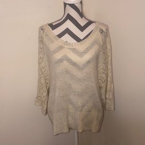 a.n.a. Cream bell/flare sleeve sweater. Sz XL